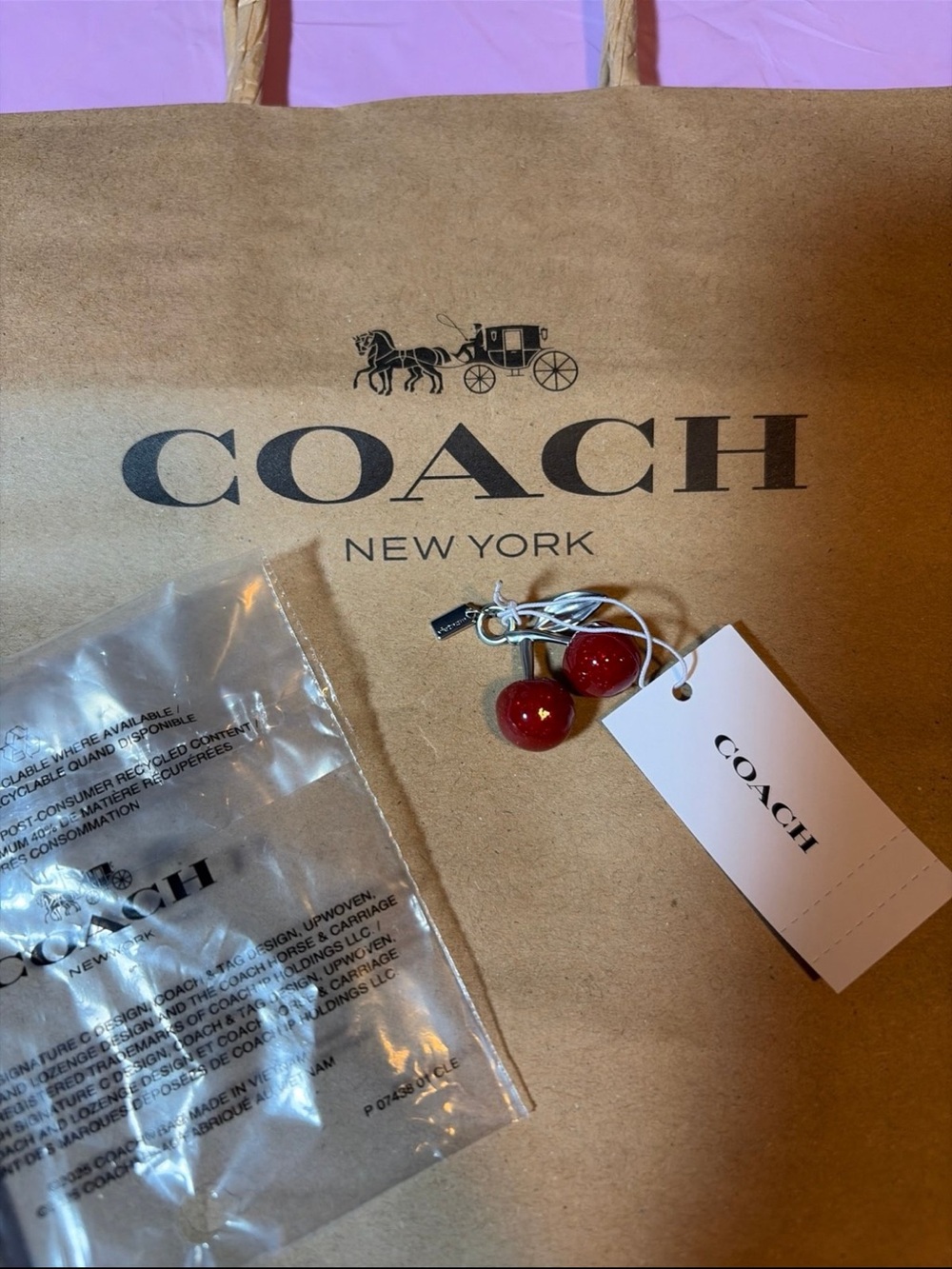 COACH Red Cherry Charm